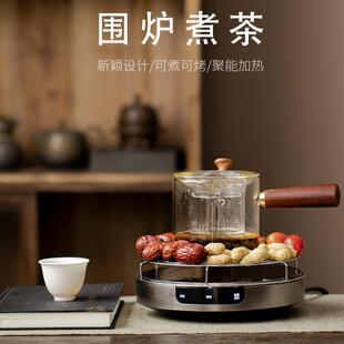 艾玛诗新款电陶炉T6围炉煮茶耐热玻璃茶壶侧把壶家用室内办公煮茶