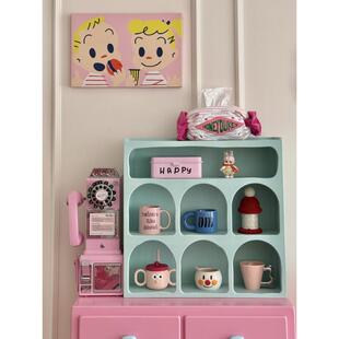 多巴胺装饰房间杯架杯子收纳展示架多巴胺家居桌面置物架墙上壁柜