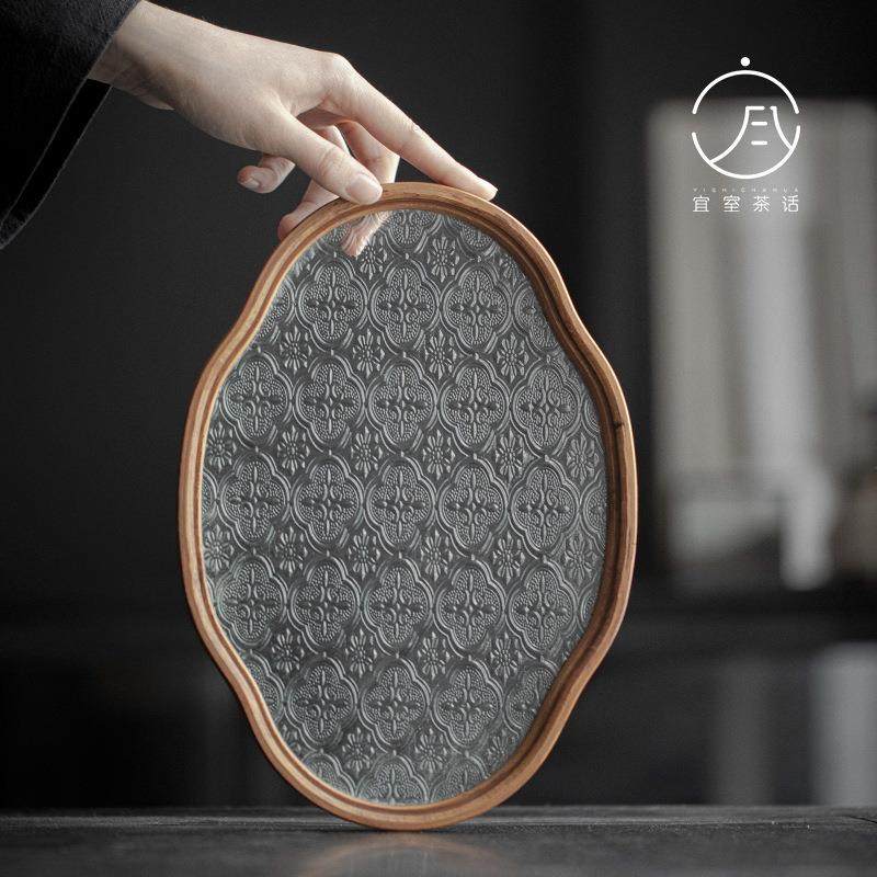 宜室茶话日式海棠玻璃壶承茶托盘复古竹制茶盘家用干果盘收纳盘,鲜花速递/花卉仿真/绿植园艺,割草机/草坪机,淘宝优惠券,粉丝福利购,淘宝优惠卷