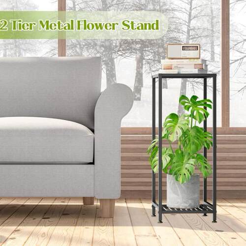 金属角植物支架2层室内植物架分层花盆底座展示架适用于客厅庭院