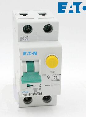 EATON/伊顿漏电开关PFL9-6/1N/C/003294828GB16917IEC/EN61009