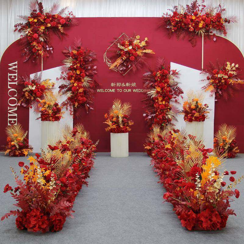 整套红色系婚庆仿真花舞台t台迎宾区装饰地排花路引花排中式婚礼,机械设备,其他机械设备,淘宝优惠券,粉丝福利购,淘宝优惠卷