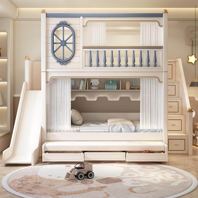 DDX1082#蓝白儿童床上下床双层床男孩高低床实木子母床双人床上下,机械设备,其他机械设备,淘宝优惠券,粉丝福利购,淘宝优惠卷
