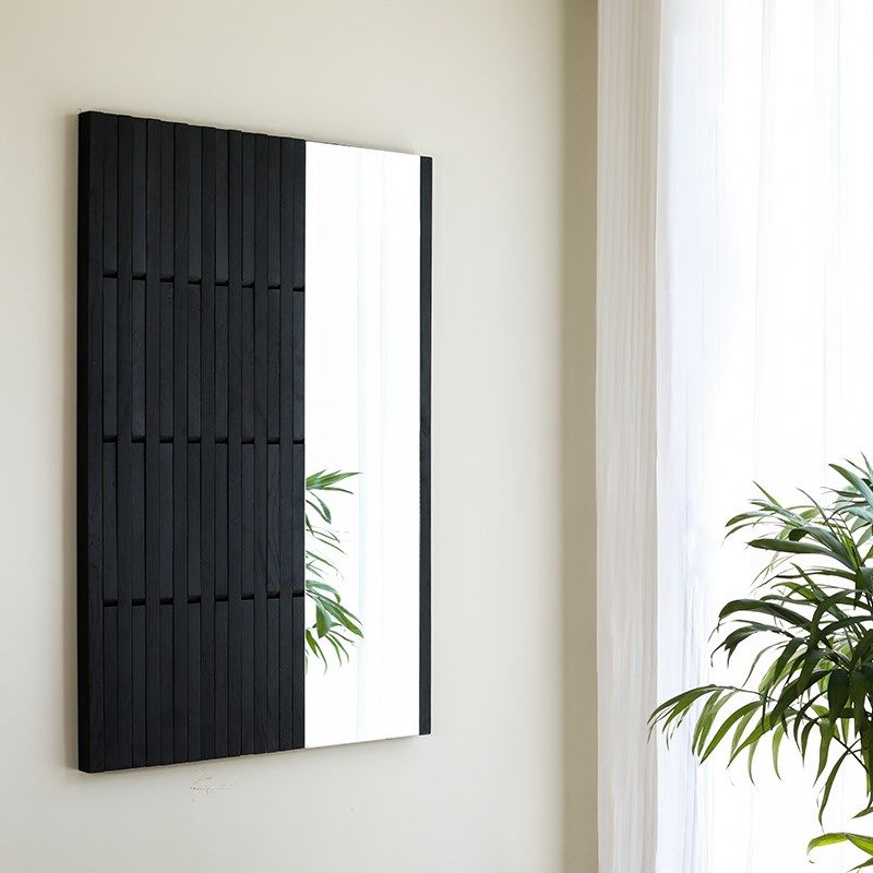 穿衣镜挂衣架一体木鱼季节定制钢琴键衣架实木壁挂镜子创意衣帽架