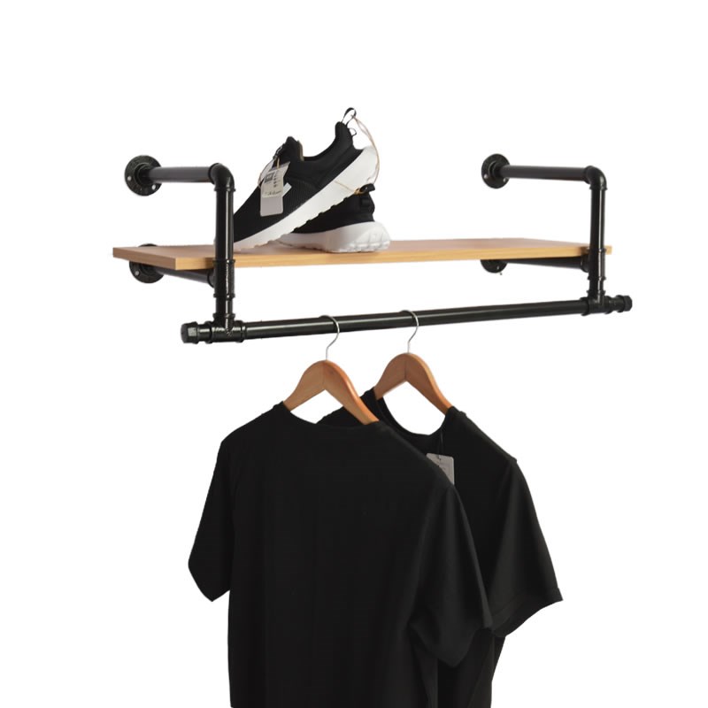 童装店展示架上墙服装架鞋架水管侧挂衣架女装店铺装修货架壁挂式