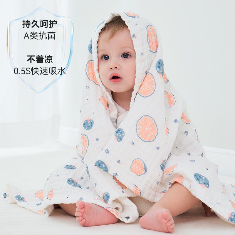 杜布诺婴儿纱布浴巾纯棉宝宝新生儿童浴巾大尺寸超软包被洗澡盖毯