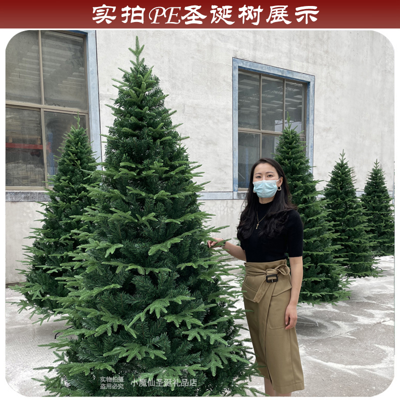 圣诞节高档加密PE圣诞树绿松圣诞摆设树酒店商场橱窗节日装饰摆件