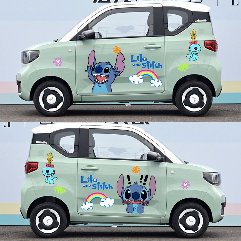五菱宏光mini车贴科莱威欧拉奇瑞小蚂蚁冰淇淋可爱史迪仔车身贴纸