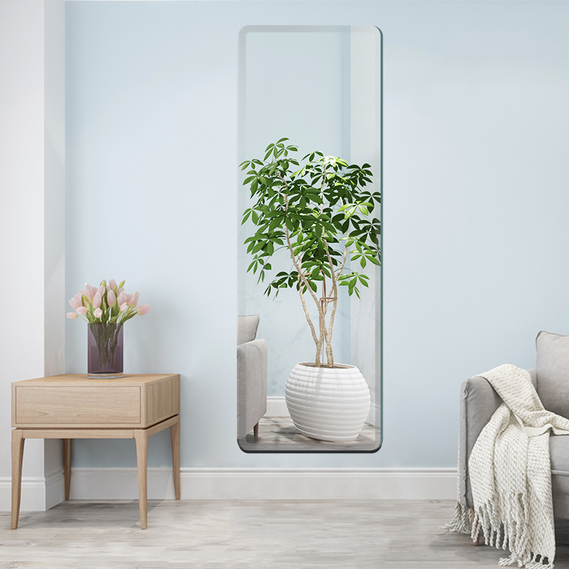 防爆玻璃墙面镜子免打孔全身穿衣镜落地镜子贴墙镜子自粘贴家用