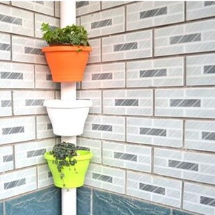 柱状捆绑管道壁挂盆塑料花盆捆绑试花盆蓄水功能各种圆柱圆形大树