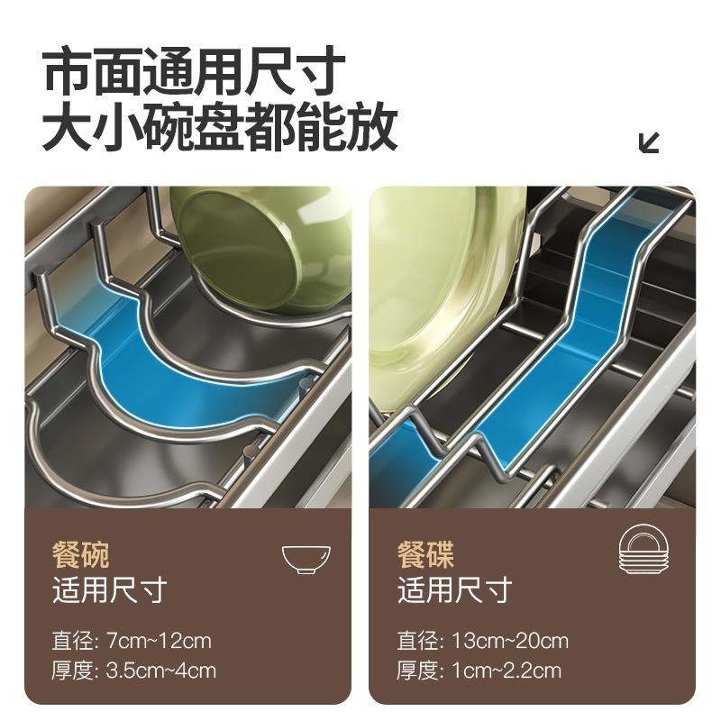 枪灰碗架沥水架厨房洗碗架免打孔墙上壁挂碗碟收纳架碗盘置物架子