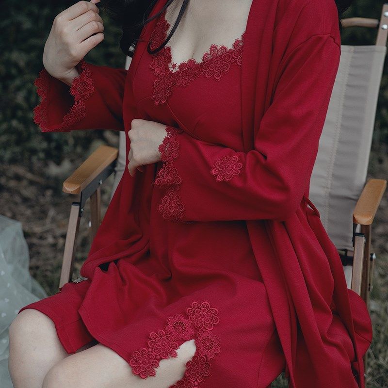 纯棉晨袍女新婚春秋款男女红色喜庆睡衣睡裙套装婚礼睡袍送闺蜜礼,女士内衣/男士内衣/家居服,睡袍/浴袍,淘宝优惠券,粉丝福利购,淘宝优惠卷