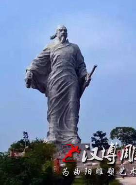 玻璃钢仿铜古代名人雕塑景观园林铸铜历史人物张良雕塑名人铜雕像