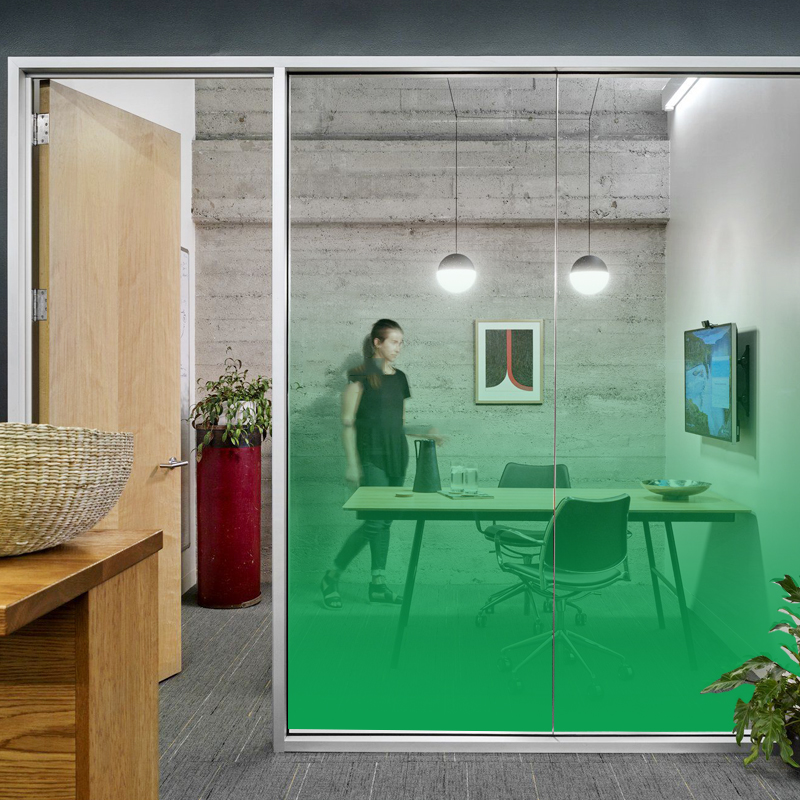 定制彩色渐变膜办公室玻璃贴膜鱼缸红色UV半透明橙色静电磨砂贴纸