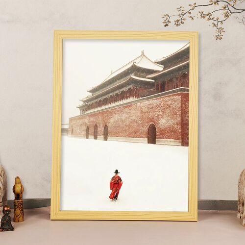 张居正雪中独行画书房办公桌相框摆台明代首辅张居正画像挂画摆件
