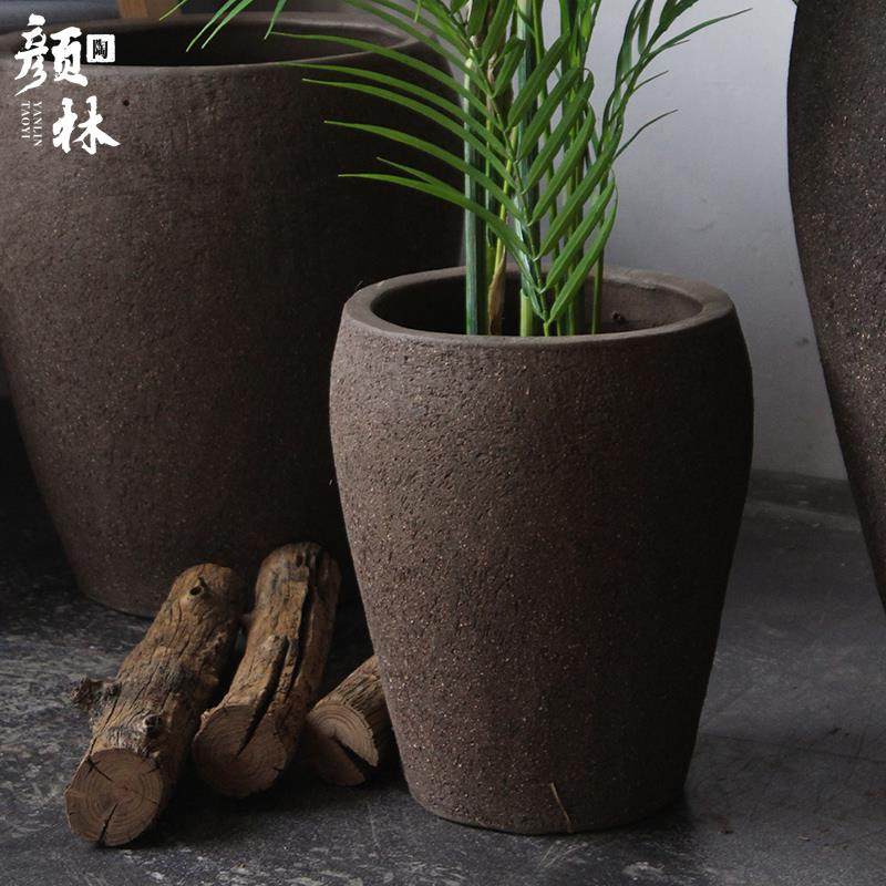 粗陶紫砂盆大码北欧风陶罐花盆粗砂盆缸种树咖色花盆组合花盆大口,纺织面料/辅料/配套,纺织机械配件,淘宝优惠券,粉丝福利购,淘宝优惠卷