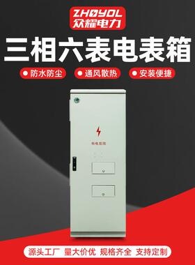 不锈钢三相六表电表箱304前后装接插件采集集中器式电表箱