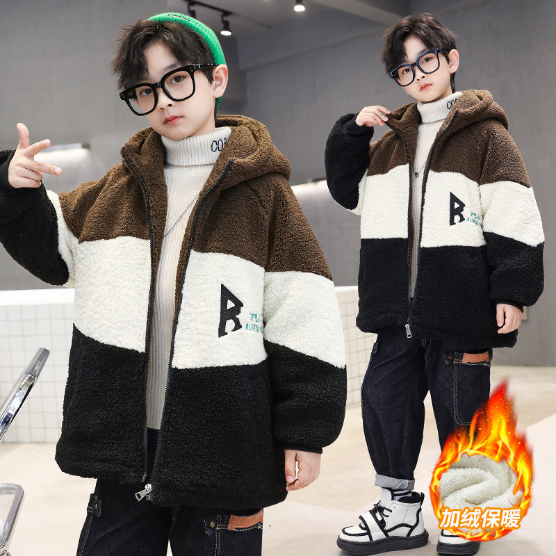 男童秋冬外套2023新款中大童加绒加厚羊羔绒儿童冬季酷帅毛毛衣潮,童装/婴儿装/亲子装,普通外套,淘宝优惠券,粉丝福利购,淘宝优惠卷