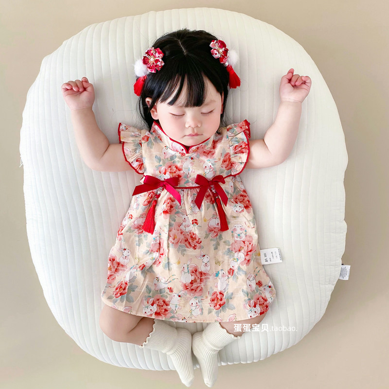 女宝宝连衣裙女童汉服公主裙婴儿夏装裙子洋气一周岁抓周礼服夏季,童装/婴儿装/亲子装,连衣裙,淘宝优惠券,粉丝福利购,淘宝优惠卷