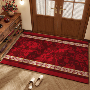 高端地垫入户门地垫门口防滑脚垫耐脏免洗可擦门前客厅大地毯红色