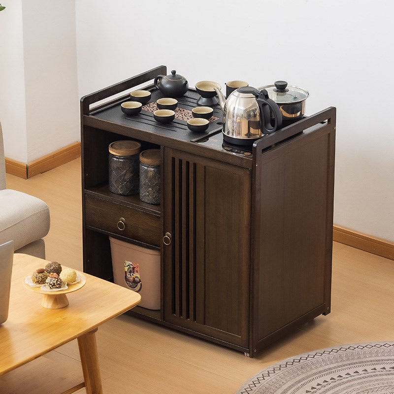 移动边几沙发茶几新中式茶桌家用小茶台多功能茶水柜非实木侧边柜