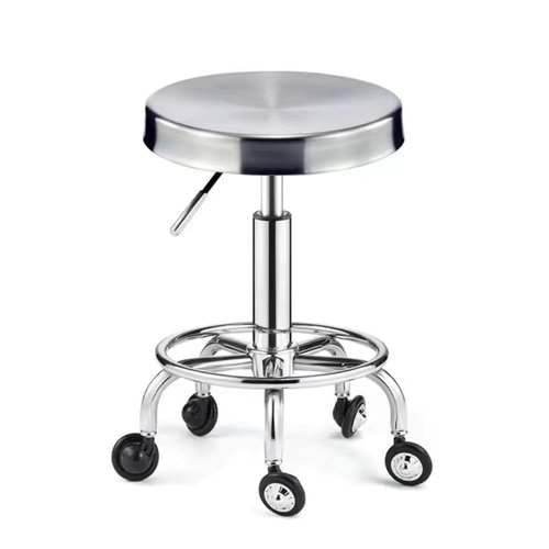美容凳理发点椅子旋转升降圆凳子美发店大工凳滑轮不锈钢剪发凳子