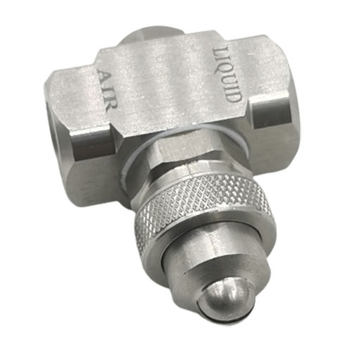 不锈钢空气雾化喷头二流体煤矿山车间除尘加湿润滑压力式虹吸喷嘴