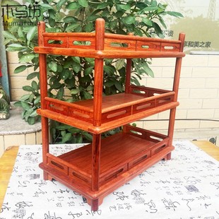 花梨木桌面博古架茶壶架茶具茶杯架置物架实木紫砂壶摆放架收纳架
