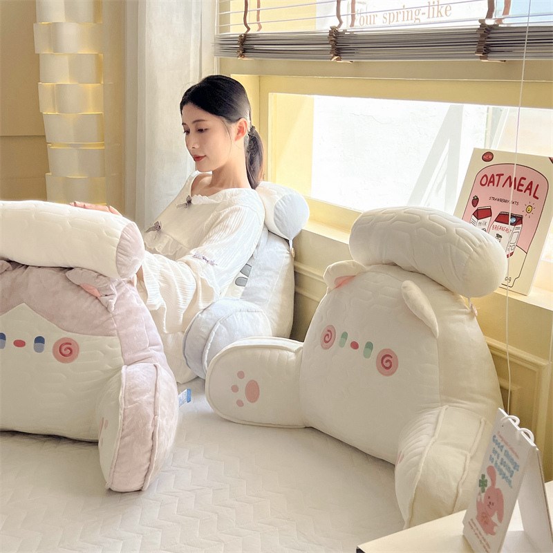 卡通乳胶床头靠垫靠枕学生宿舍床上玩手机护腰抱枕单人大号靠背垫