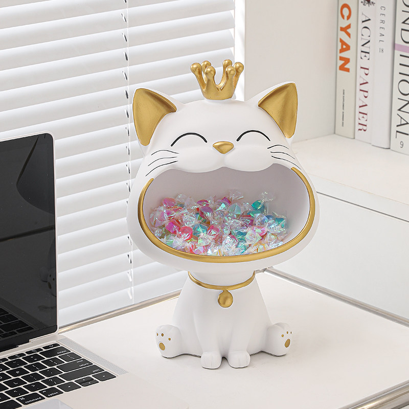 招财猫装放糖果盘子酒店前台接待店铺吧台零食水果盘创意托盘摆件,家居饰品,果盘/果篓,淘宝优惠券,粉丝福利购,淘宝优惠卷