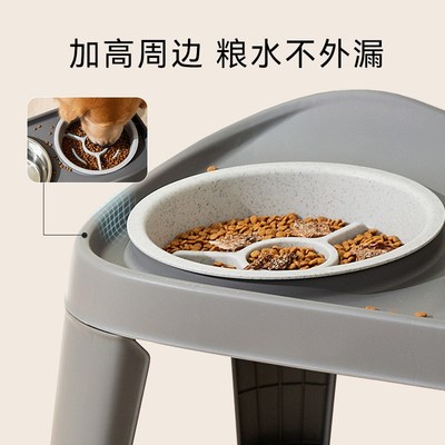 宠物狗狗大型犬护颈双碗防打翻慢食碗毛边牧喂食饭碗大型犬狗食盆