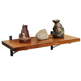 实木墙上一字隔板置物架搁板靠墙电脑桌家用写字台挂墙书桌层板