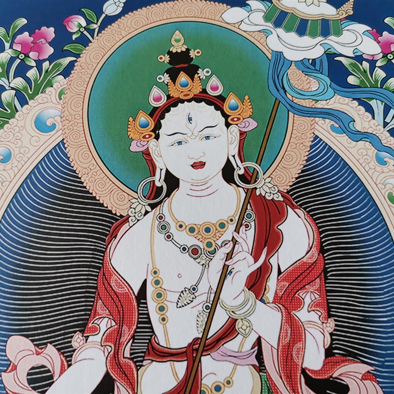 2024本命龙年礼物大白伞盖金刚萨埵文殊准提菩萨孔雀色纸