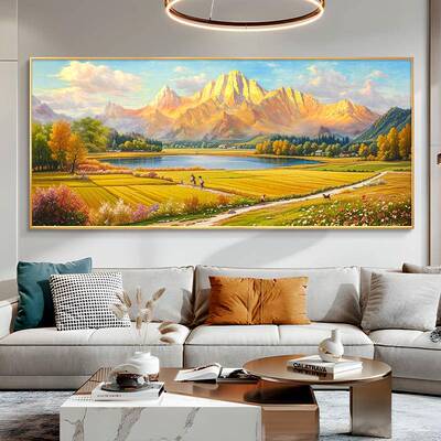 高丰收客装饰画BXP聚宝盆山水梵画沙发背景画高级厅挂感壁画