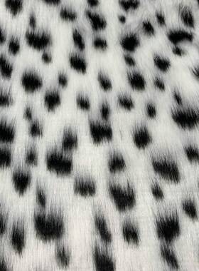 厂家人供应造长毛斑布料服装面料绒RTS豹纹点狗提花海派长毛