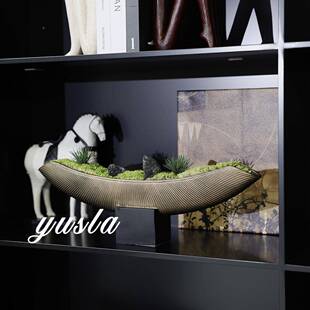 树脂复视法家居摆件中古风茶室电柜式样板间摆件橱202435窗书古房