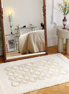 法式飘地毯高级植绒簇绒卧室窗大床边家用镜前毯吸水防mj240315滑