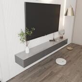 意岩板式 景墙吊轻柜简约后现代奢电背视墙217壁 悬空电视柜壁挂式