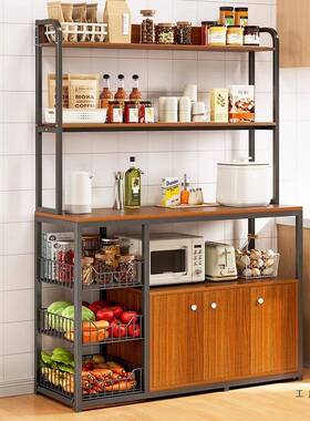 物厨置物架落炉地多层微波收纳柜家用碗F97HT5T7柜餐边柜备餐台柜