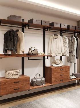 帽开放式衣柜衣间置架架子悬挂VVQ式金属衣架卧室物挂步入式铁艺