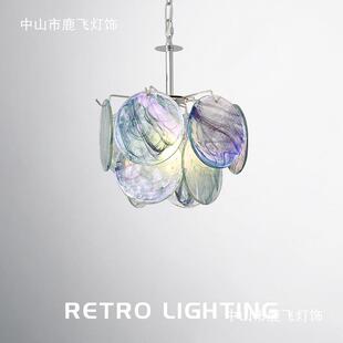 法式穆诺七彩玻925璃吊灯简约拉温走馨客厅卧室廊过楼梯装道饰小