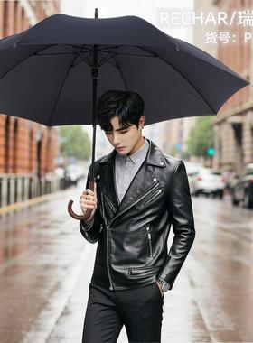 现货厘PR木1002柄25寸纤维骨直伞杆PR1002长伞晴雨伞两用加大直径