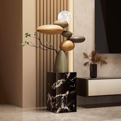 石来落运转大型地灯件客电视柜摆沙发旁厅家居装饰pxx5T959感乔迁