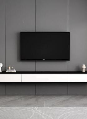 OHO实代木悬式空电视柜极挂墙灰色后现轻奢风简意悬浮壁挂式悬挂