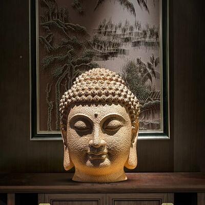 新中式佛首佛CYFT像饰禅意关摆件大南号慈悲佛头东亚玄走廊佛系装