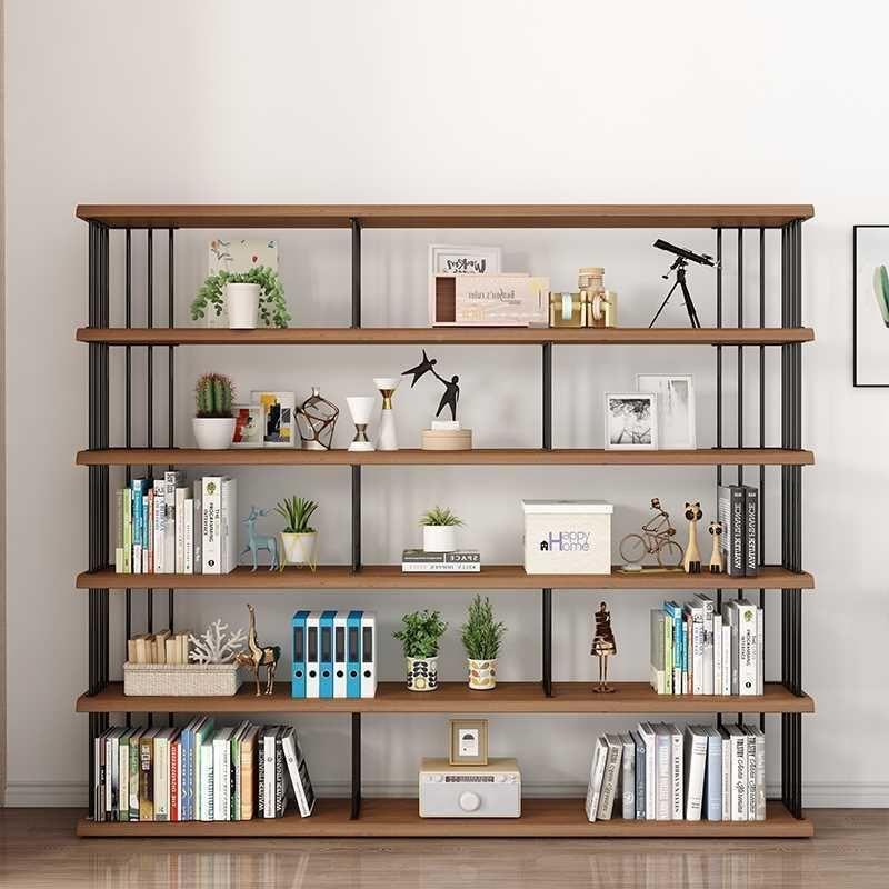 现代简约实隔木架多置物架客厅收纳办公层室断落地书架实用陈多型
