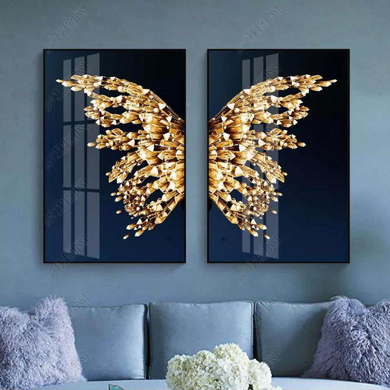 客厅装饰画现代蝶简约轻大奢沙发背B-383景墙后面挂画卧室餐厅蝴,家居饰品,现代装饰画,淘宝优惠券,粉丝福利购,淘宝优惠卷