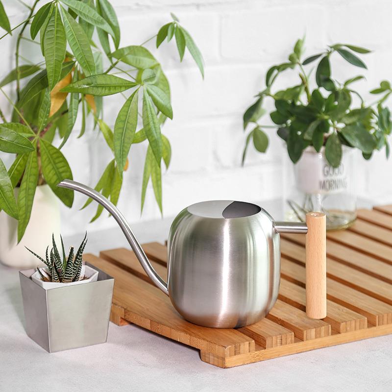 园艺工具钢鼓形长嘴洒水壶家用花园卉不锈浇XYP花花花壶淋喷壶