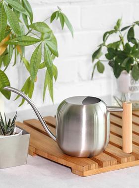 园艺工具钢鼓形长嘴洒水壶家用花园卉不锈浇XYP花花花壶淋喷壶