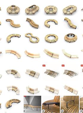 不锈钢观坐凳户造外空异形座椅金属铁艺型凳子弧形艺镂术syr001景